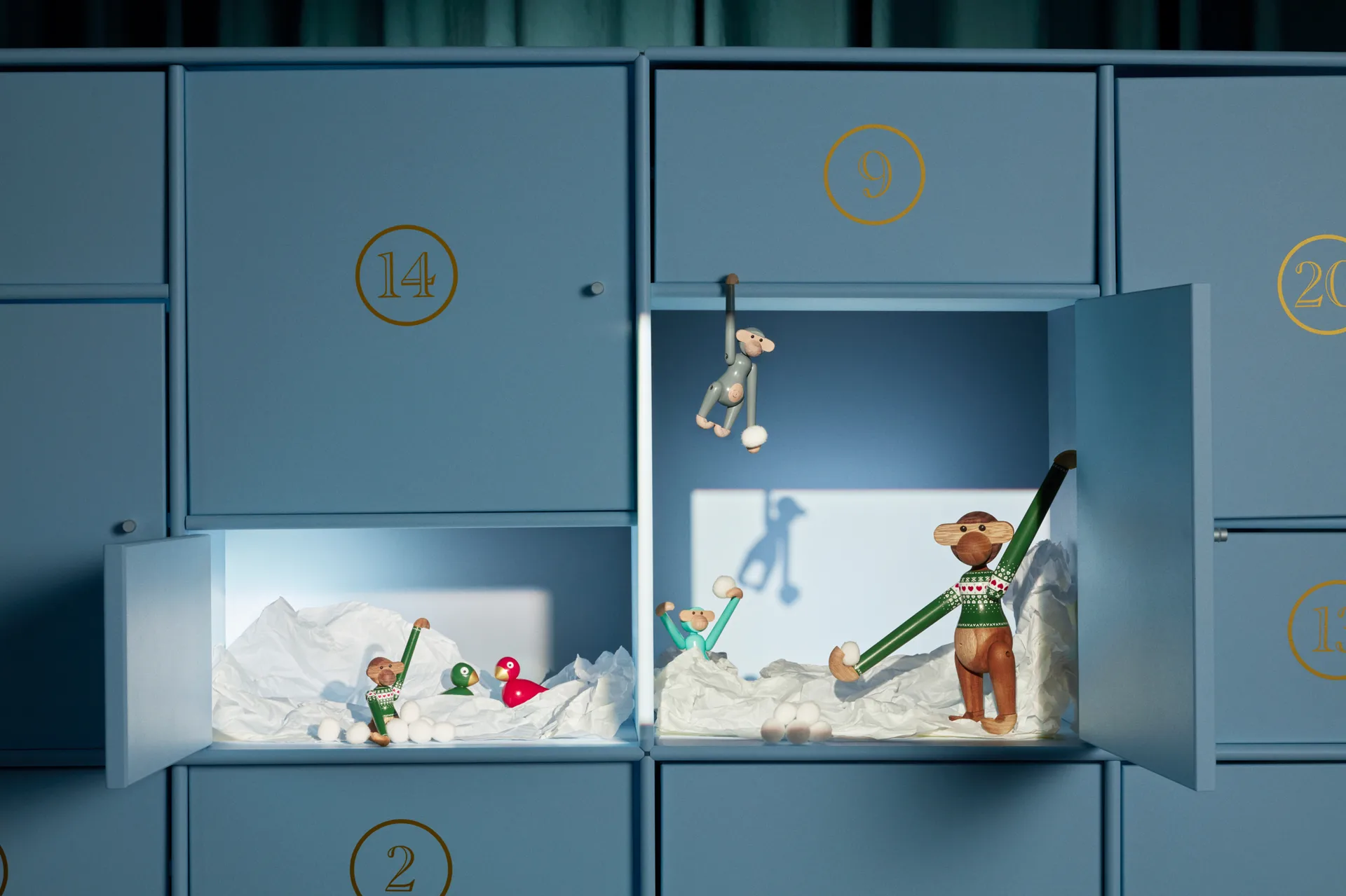 Kay Bojesen Χριστουγεννιάτικα πουλιά διακοσμητικό 2 κομμάτια, Κόκκινο-πράσινο Kay Bojesen Denmark