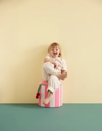 Σκαμπό κύλινδρος με αποθήκευση  - Ροζ, Ø40x30,5 εκ. - Kid's Concept