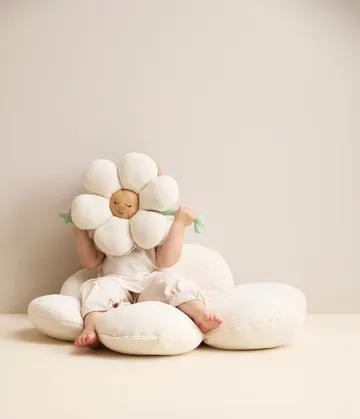 Μαξιλάρι Blomma - Λευκό-πράσινο-κίτρινο - Kid's Concept