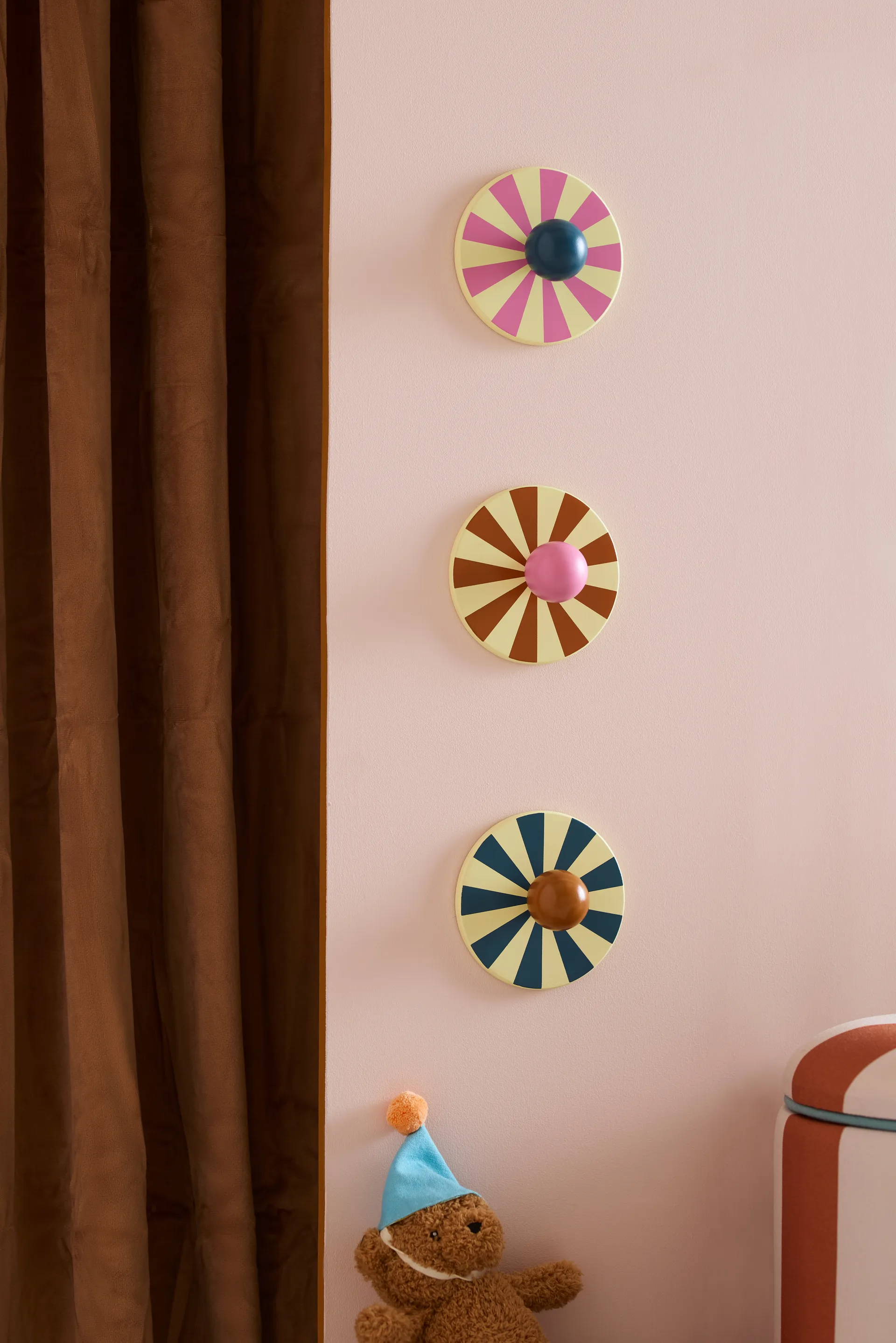 Cirkus γάντζος 3 τεμάχια , Πολύχρωμο, Ø10x4,4 cm Kid's Concept