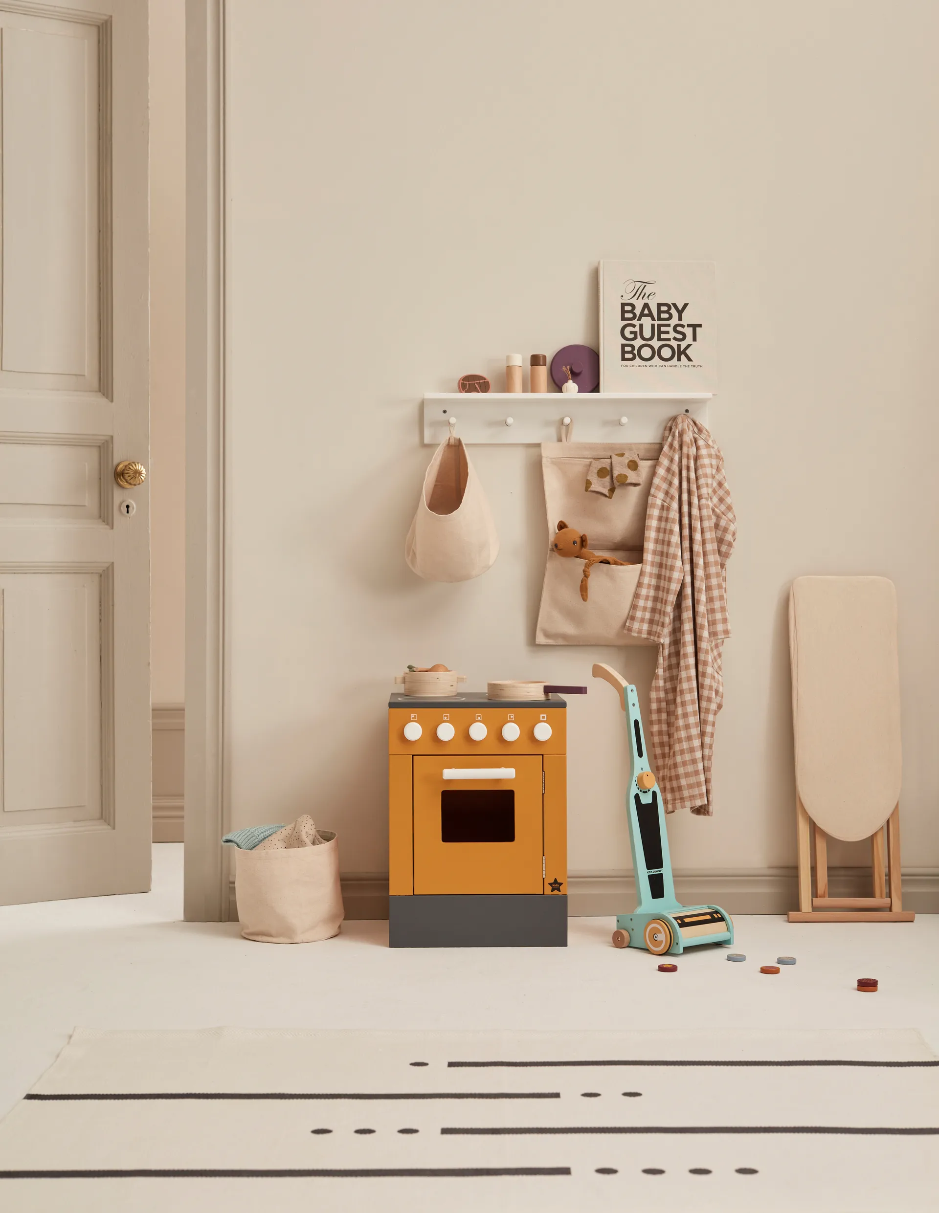 Κυλινδρικό αποθηκευτικό κουτί, Kid's Base, συσκευασία 2 τεμαχίων, Φυσικό λευκό Kid's Concept