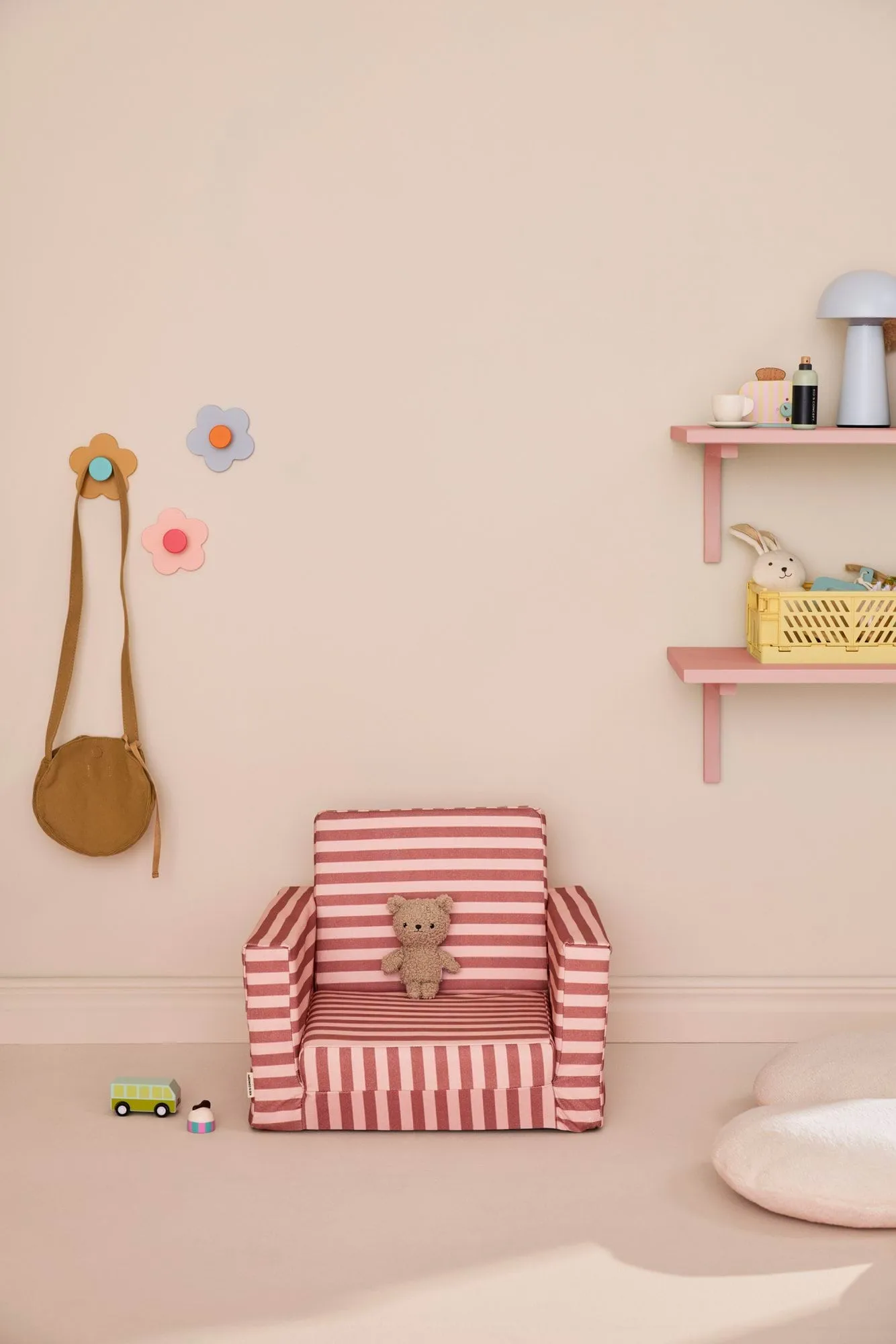 Kid's Base πολυθρόνα αναδιπλούμενη, καφέ ροζ Kid's Concept