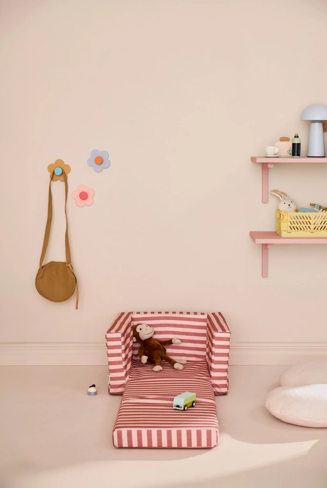 Kid's Base πολυθρόνα αναδιπλούμενη, καφέ ροζ Kid's Concept