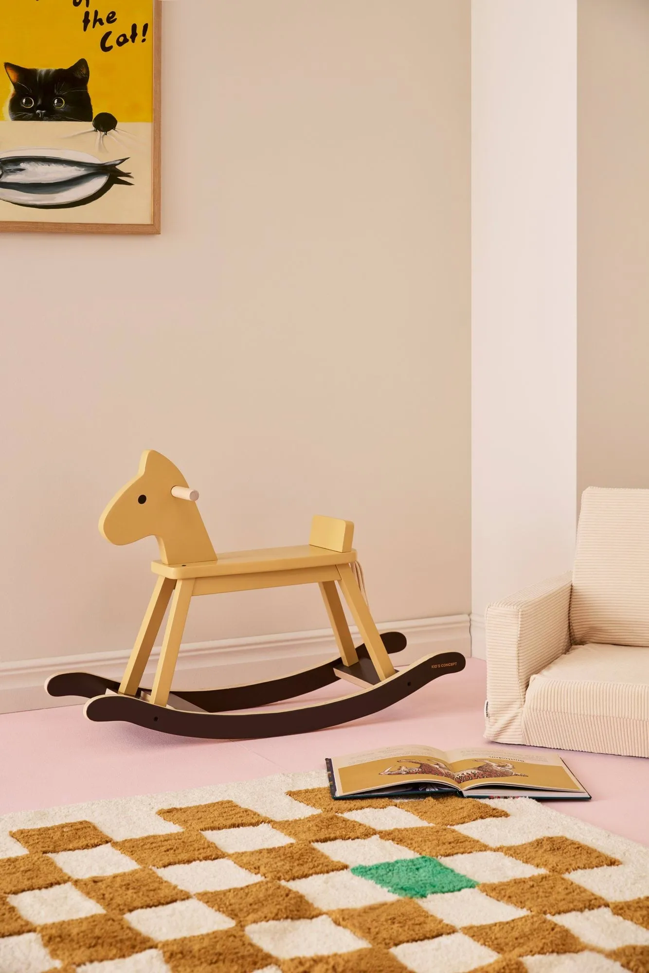 Kid's Concept ξύλινο αλογάκι , μελί κιτρινόχρυσο Kid's Concept