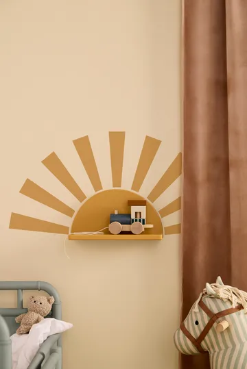 Star ράφι σε σχήμα κύκλου με αυτοκόλλητα - Μουστάρδα - Kid's Concept