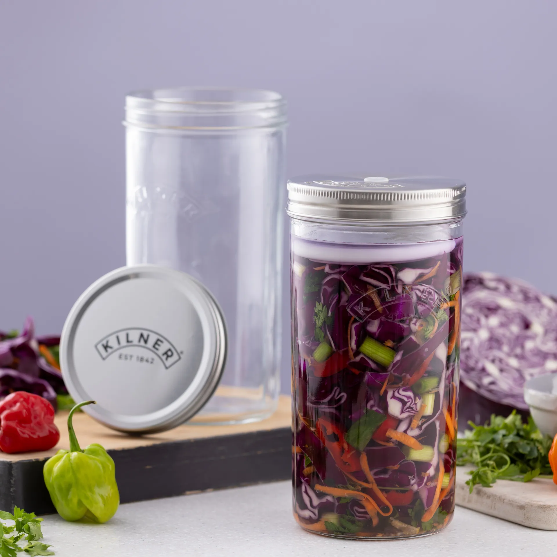 Σετ ζύμωσης Kilner, Διάφανο-ανοξείδωτο ατσάλι, 1 L Kilner