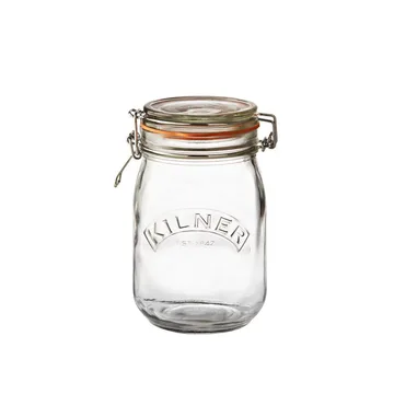 Βάζο Kilner στρογγυλό με κλιπ - Διαφανές, 1 L - Kilner