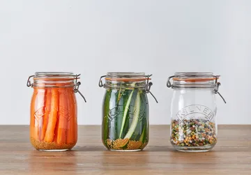 Βάζο Kilner στρογγυλό με κλιπ - Διαφανές, 1 L - Kilner
