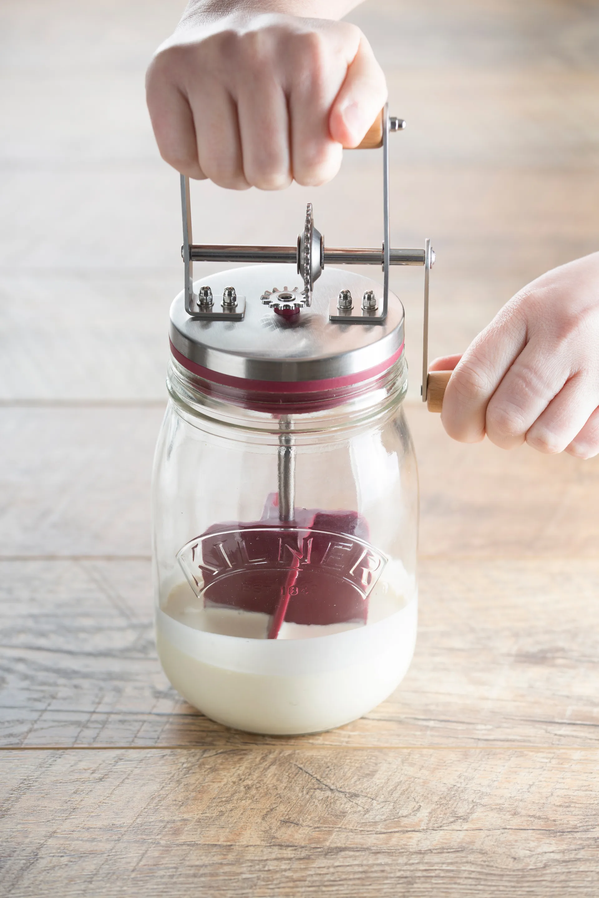Kilner μηχανή για φτιάξιμο βουτύρου, Διαφανές-κόκκινο, 1 L Kilner