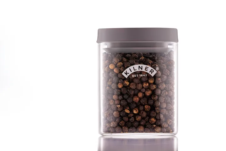 Kilner FRESH τετράγωνο βαζάκι μπαχαρικών - Διαφανές-γκρι, 160 ml - Kilner