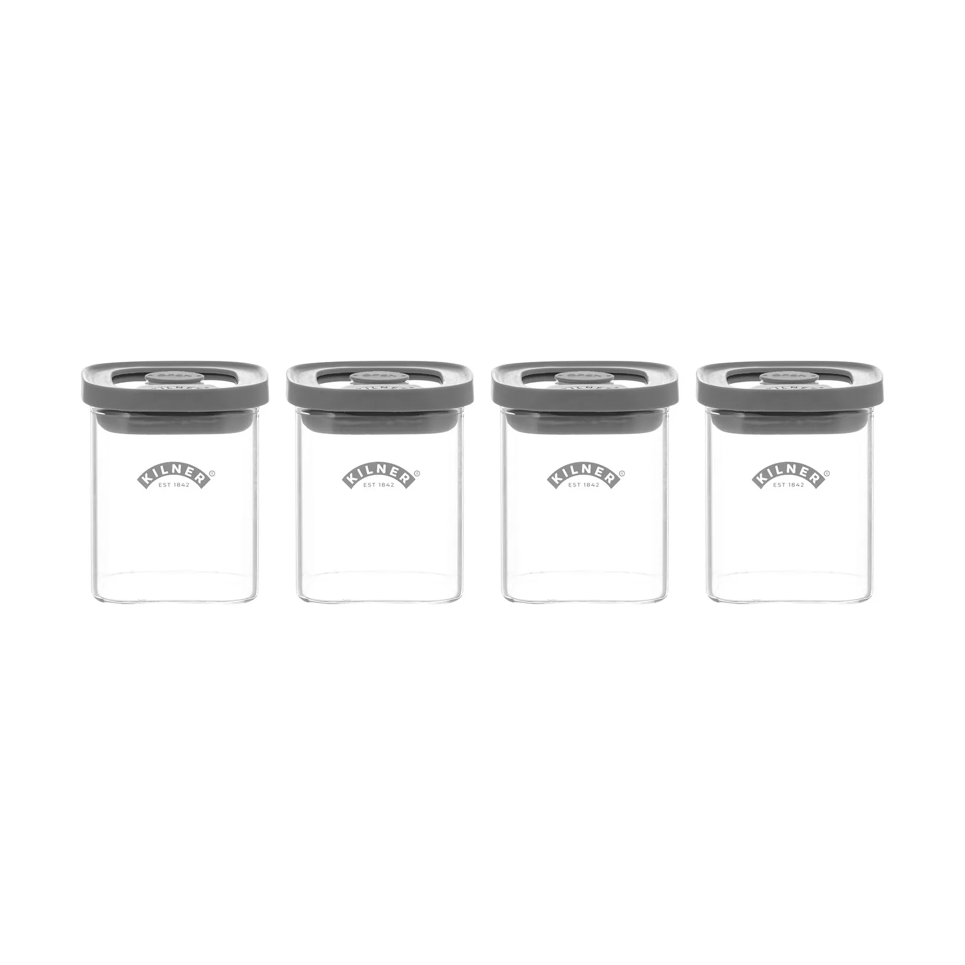 Kilner FRESH βαζάκια μπαχαρικών, Διάφανο-γκρι, 4-pack, 160 ml Kilner