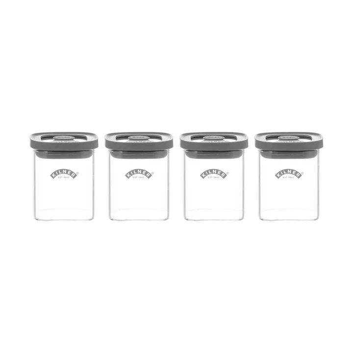 Kilner FRESH βαζάκια μπαχαρικών - Διάφανο-γκρι, 4-pack, 160 ml - Kilner