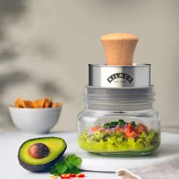 Σετ δοχείων αποθήκευσης Kilner Mash & Store - Διάφανο-ανοξείδωτος χάλυβας-ξύλο, 0,5 L - Kilner