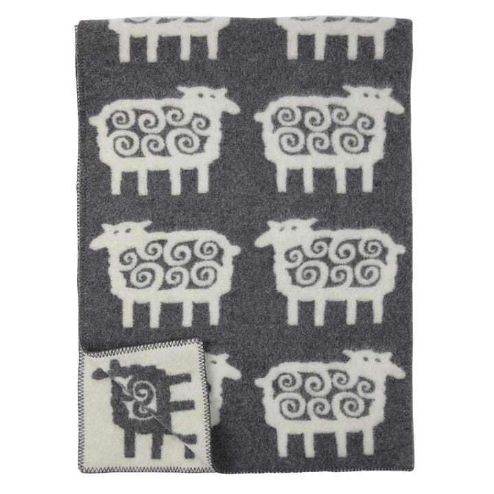 Κουβέρτα από μαλλί προβάτου - γκρι 130x180 cm - Klippan Yllefabrik