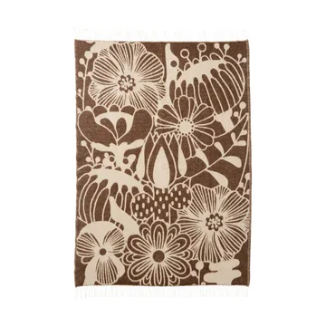 Blomranka μάλλινη κουβέρτα - Brown-beige, 130x200 εκ. - Klippan Yllefabrik