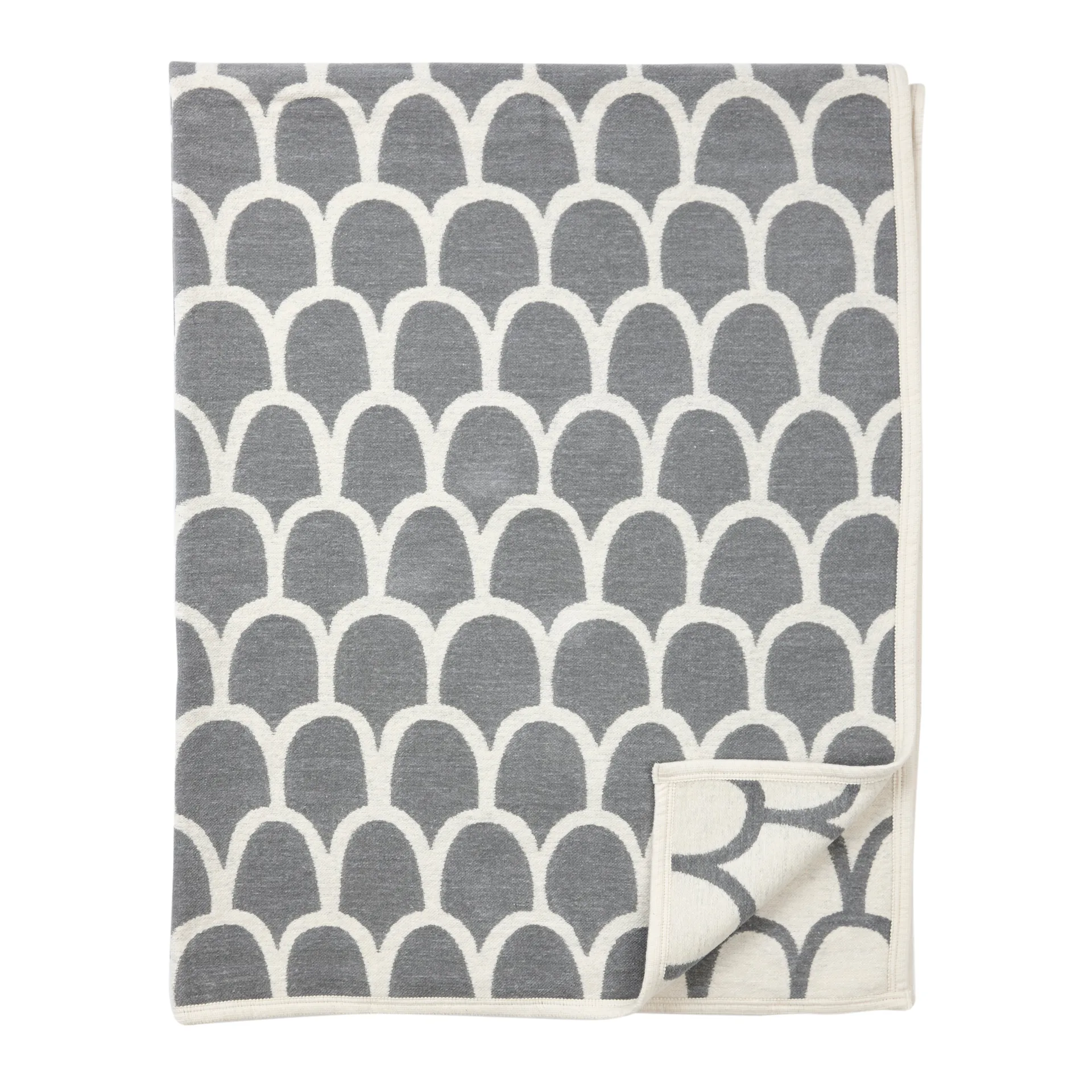 Feathers σενίλ κουβέρτα, γκρι Klippan Yllefabrik