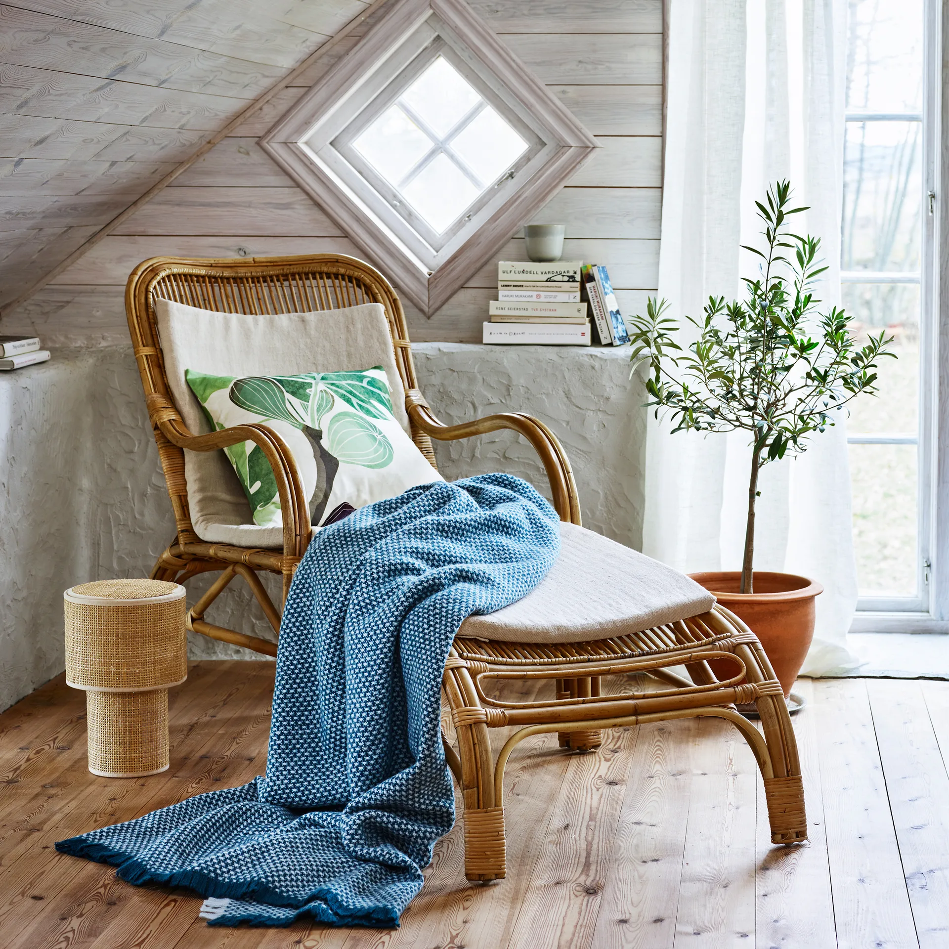 Figs μαξιλαροθήκη, Πράσινο-λευκό Klippan Yllefabrik