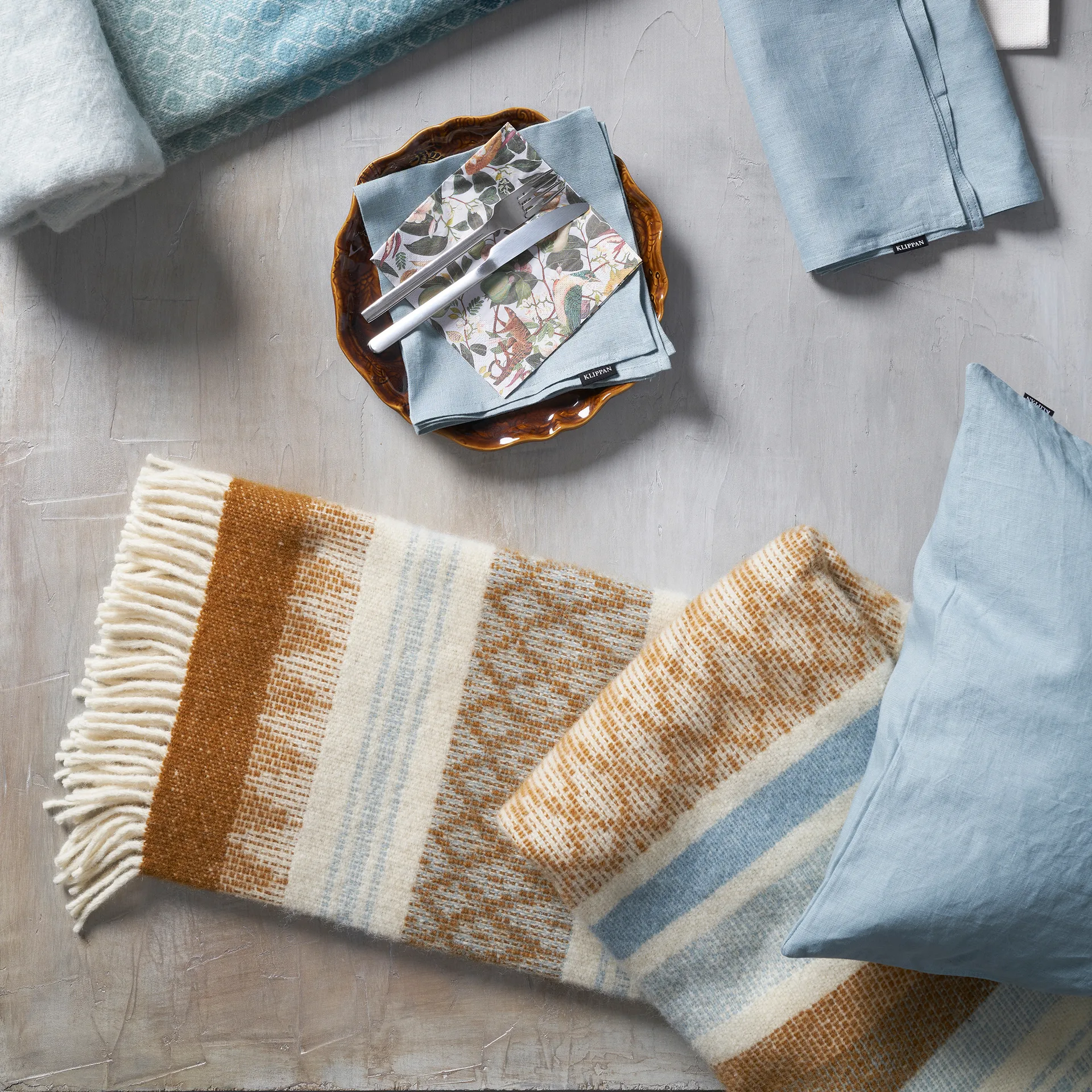 Freja μάλλινο ριχτάρι, Κεχριμπάρι Klippan Yllefabrik