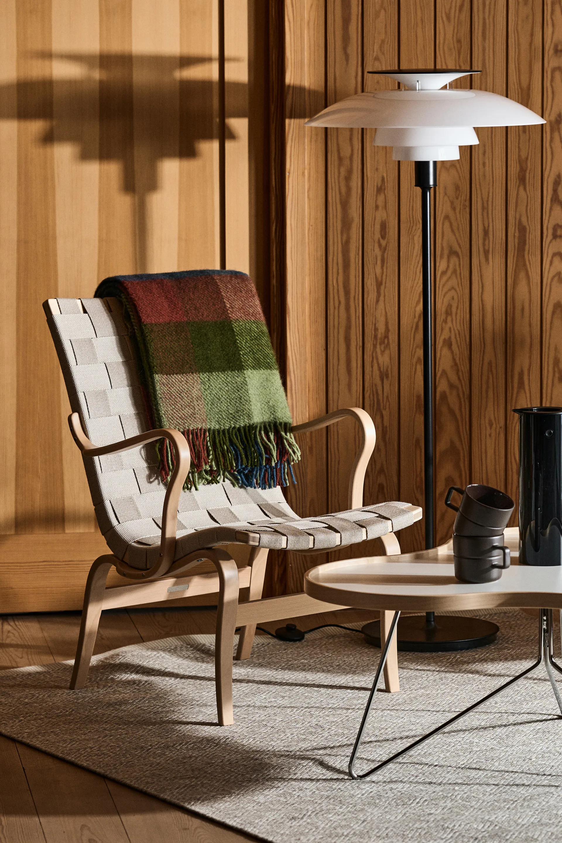 Gotland μάλλινο ριχτάρι 130x200 cm, πολύχρωμο-πράσινο Klippan Yllefabrik