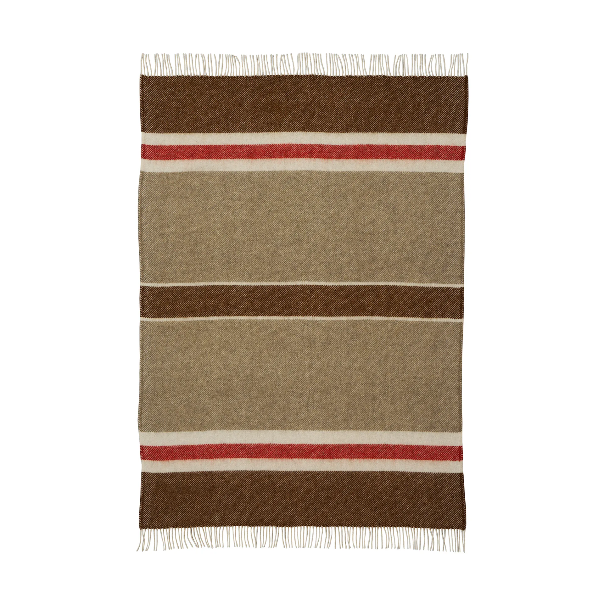 Gotland Stripe κουβέρτα από μαλλί 130x200 εκ., Brown-beige-red Klippan Yllefabrik