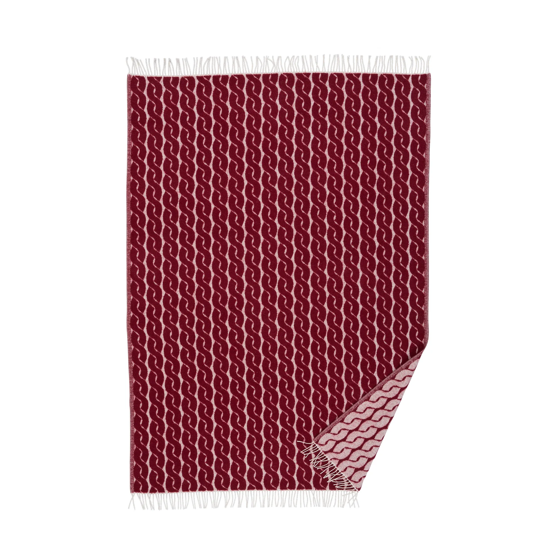 Knit πλεκτή κουβέρτα 130x200 εκ., Burgundy Klippan Yllefabrik