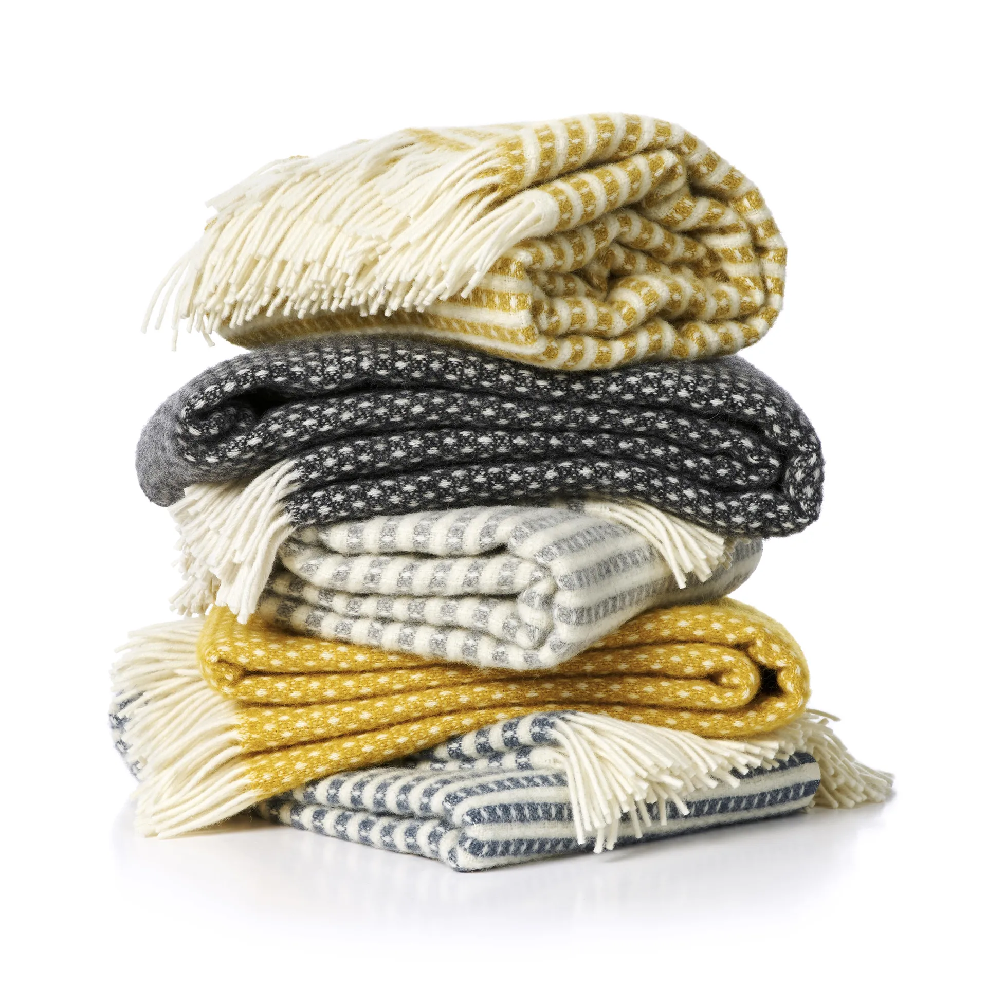 Knut καρό μάλλινο, σκούρο γκρι Klippan Yllefabrik