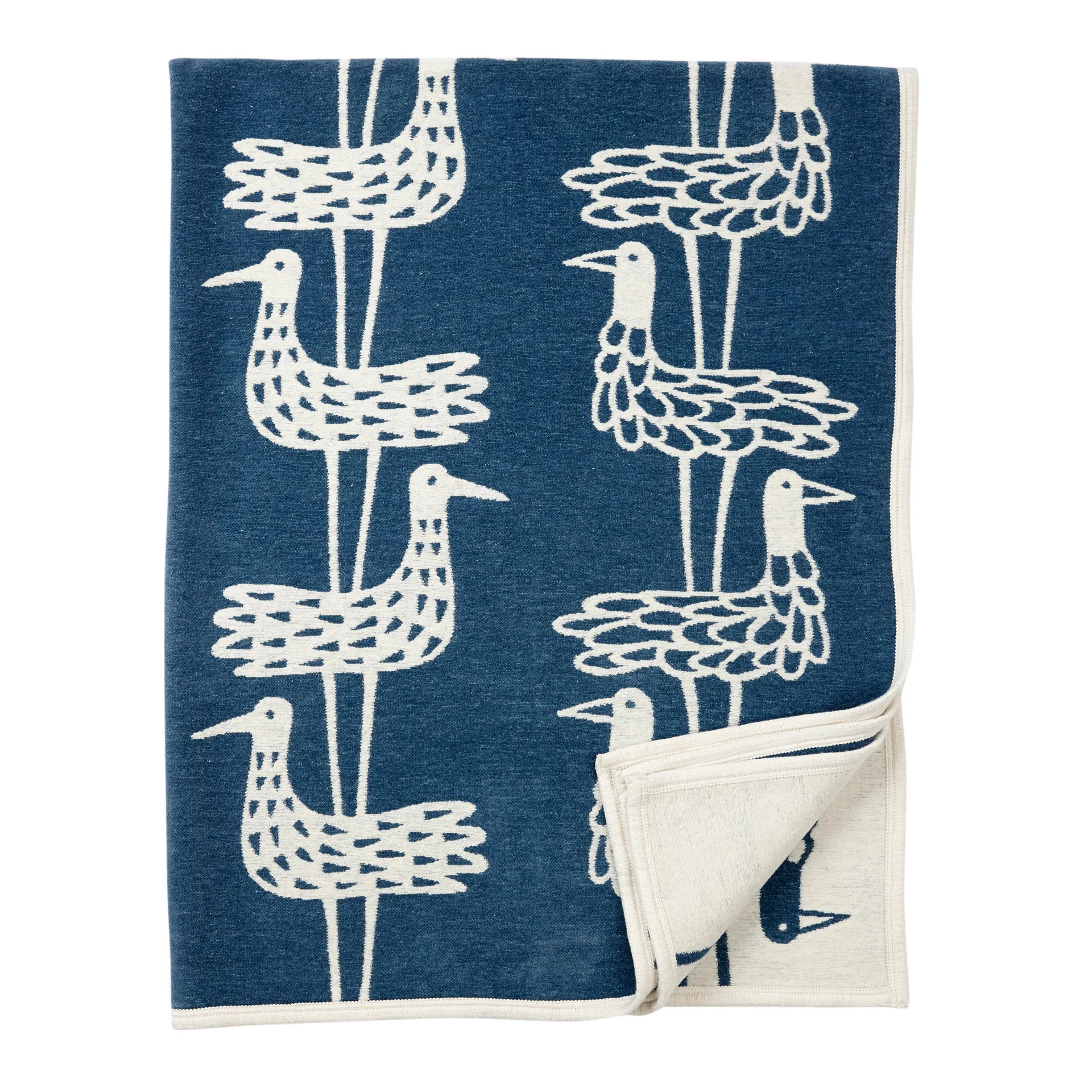 Shore birds κουβέρτα σενίλ, μπλε Klippan Yllefabrik
