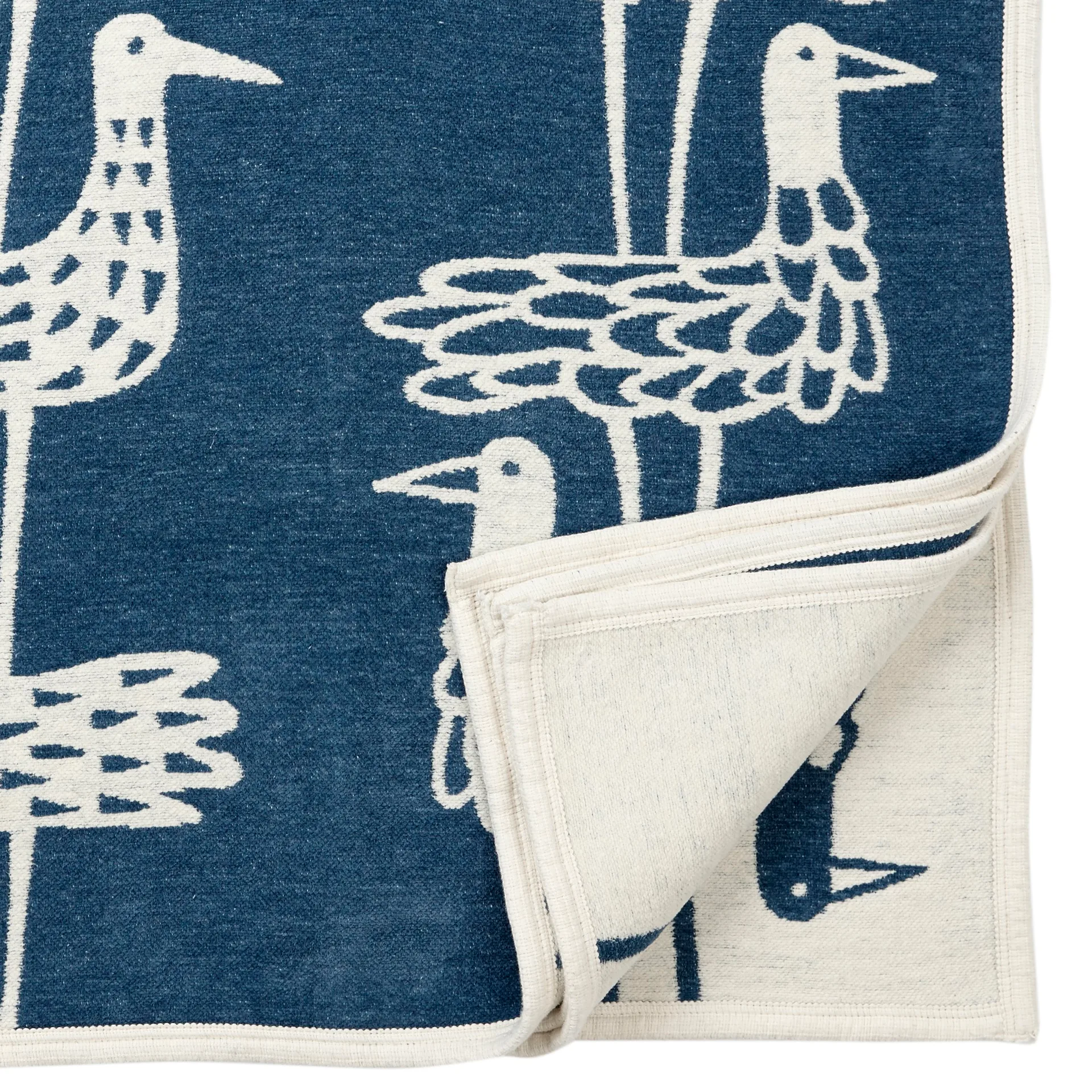 Shore birds κουβέρτα σενίλ, μπλε Klippan Yllefabrik