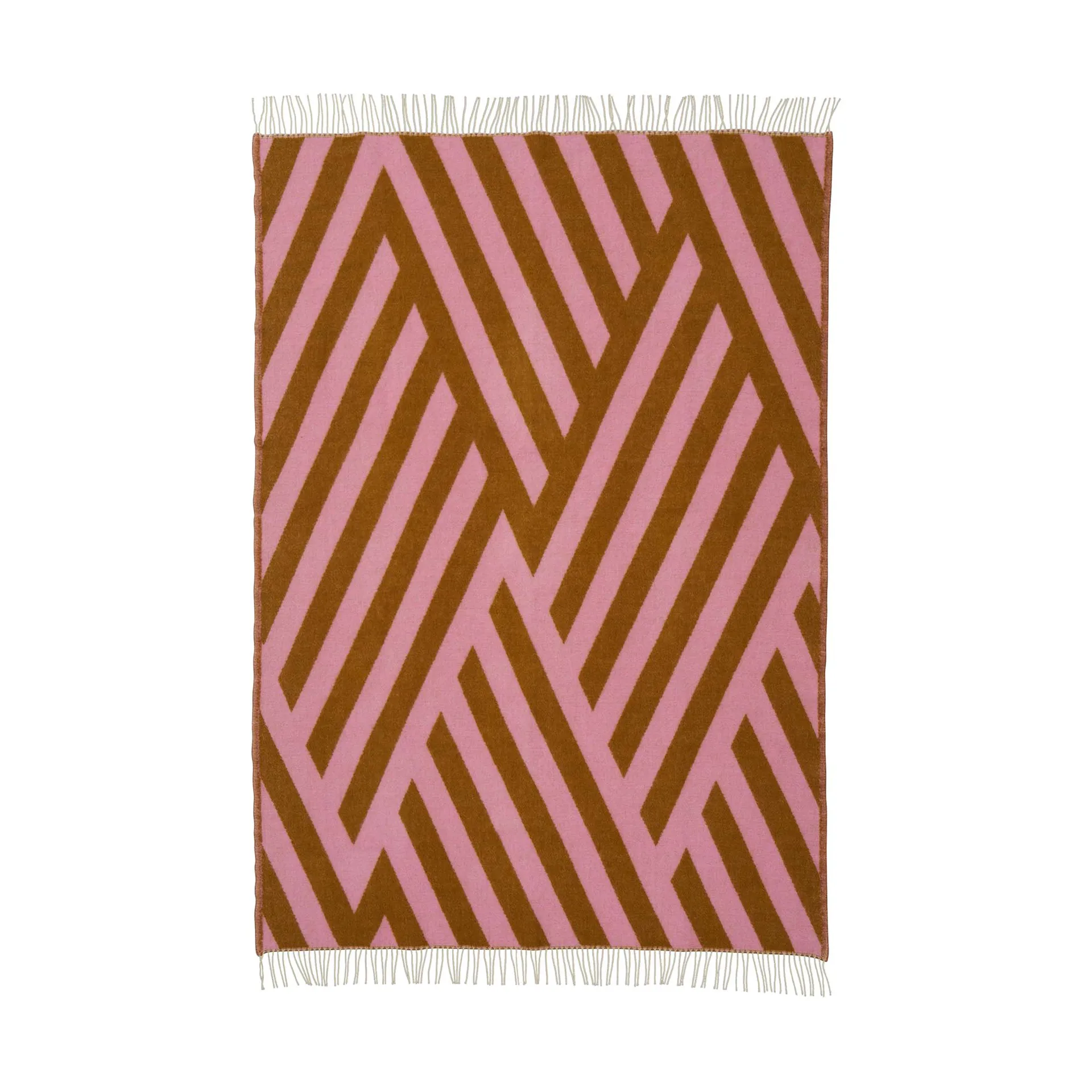 Tangent ριχτάρι από μαλλί 130x200 εκ., Pink-carmel Klippan Yllefabrik