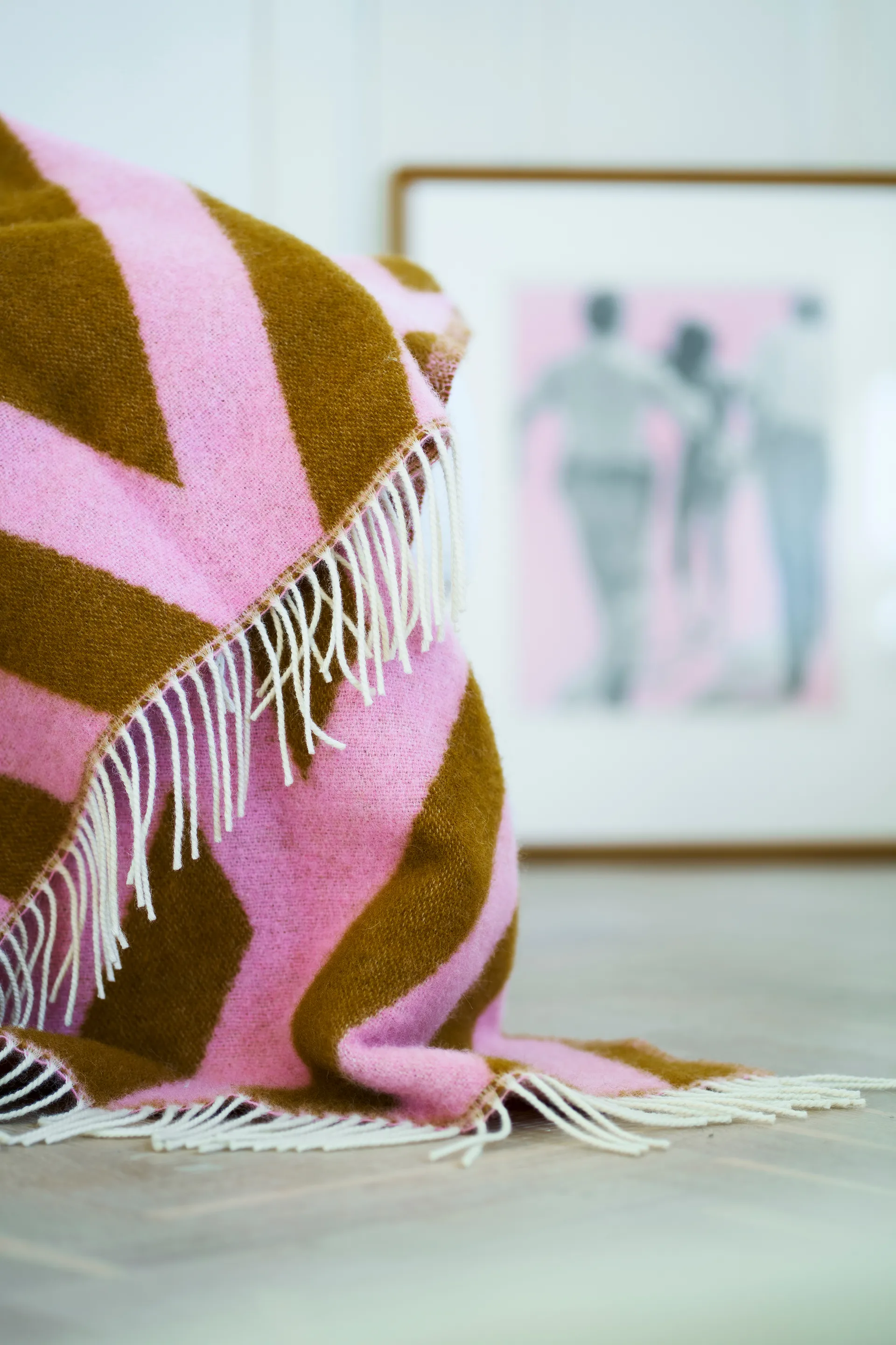 Tangent ριχτάρι από μαλλί 130x200 εκ., Pink-carmel Klippan Yllefabrik