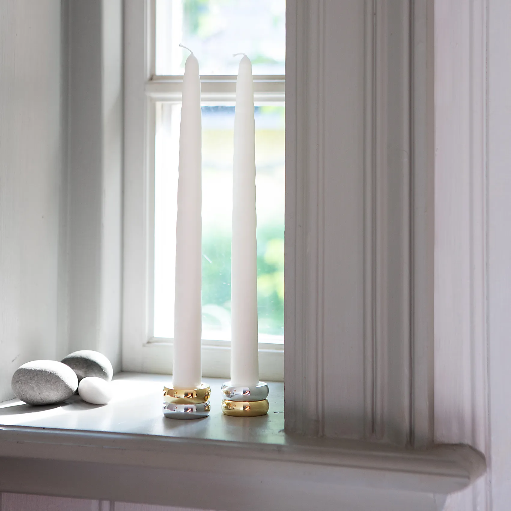 Marriage Duo κηροπήγια 2 τεμάχια, ορείχαλκος-ασημί KLONG