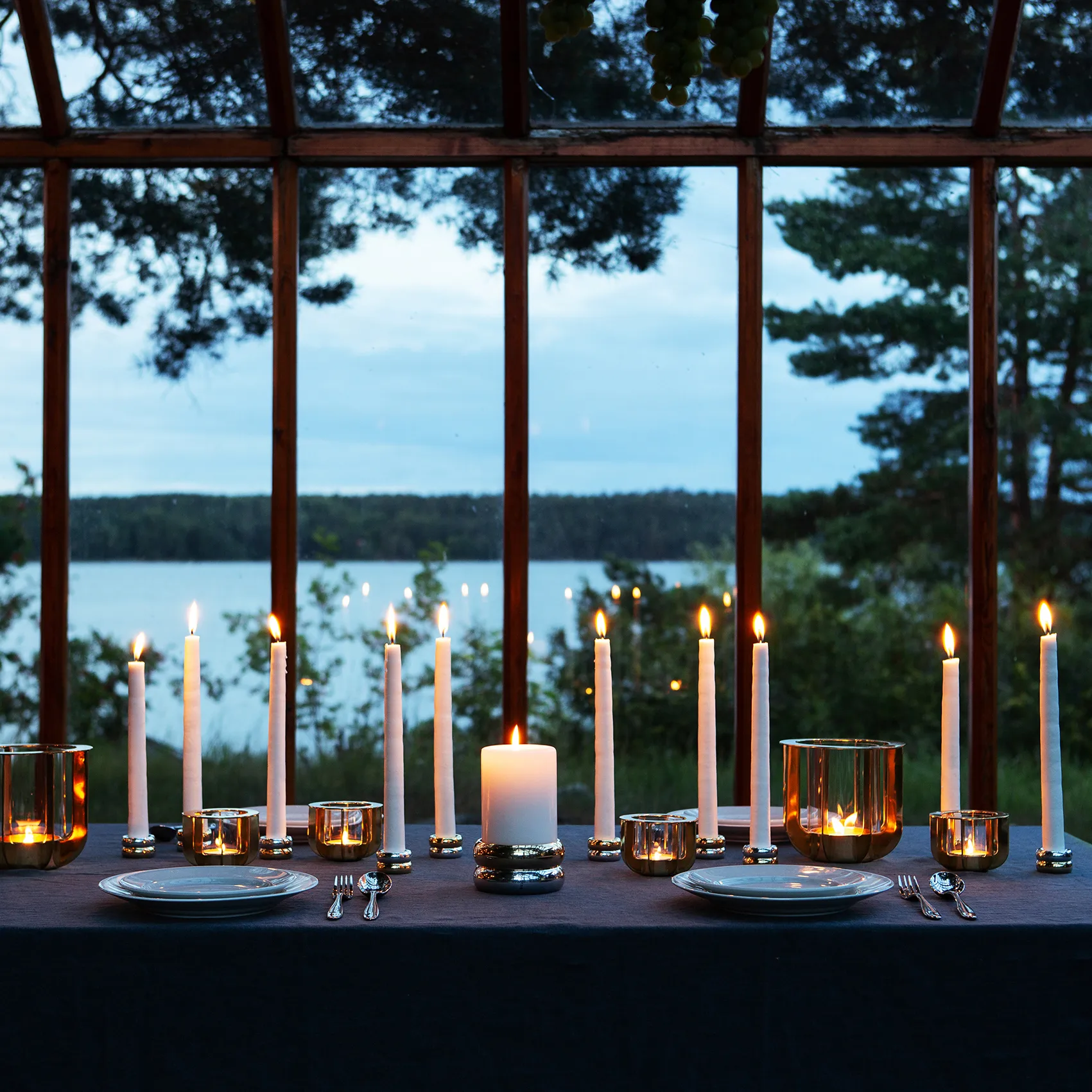 Marriage Duo κηροπήγια 2 τεμάχια, ορείχαλκος-ασημί KLONG