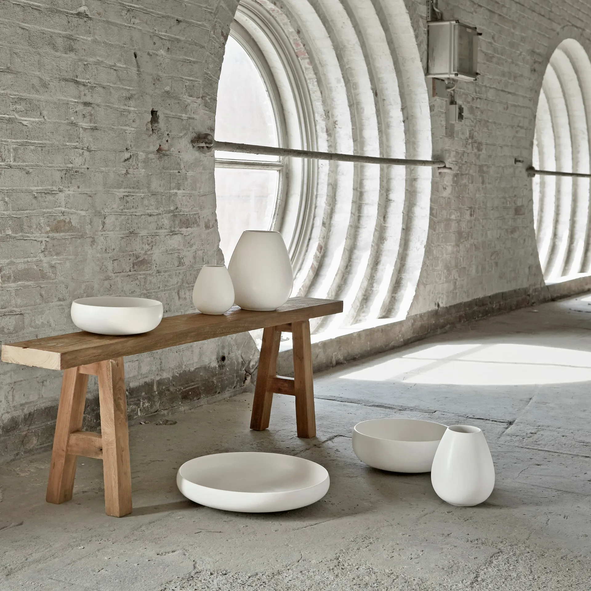 Earth βάζο 19 cm, λευκό Knabstrup Keramik