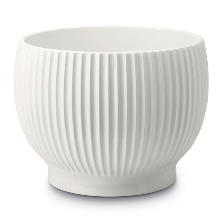 Knabstrup γλάστρα με ραβδώσεις Ø14,5 cm - Λευκό - Knabstrup Keramik