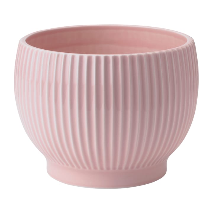 Knabstrup γλάστρα με ραβδώσεις 16,5 cm - Ροζ - Knabstrup Keramik