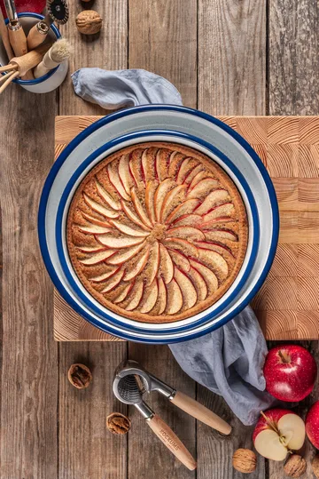 Kockums φόρμα φούρνου - Kockums λευκό-μπλε, στρογγυλό, Ø28 εκ. - Kockums Jernverk