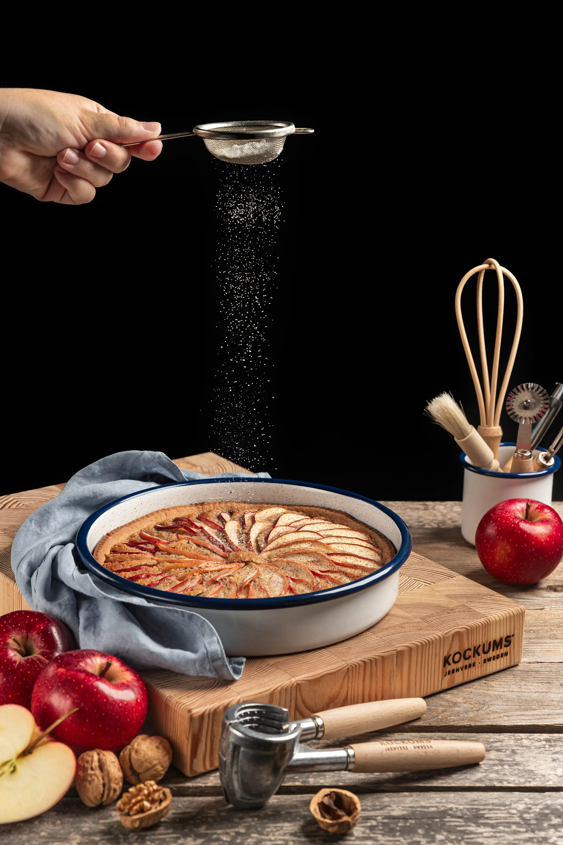 Kockums φόρμα φούρνου, Kockums λευκό-μπλε, στρογγυλό, Ø28 εκ. Kockums Jernverk