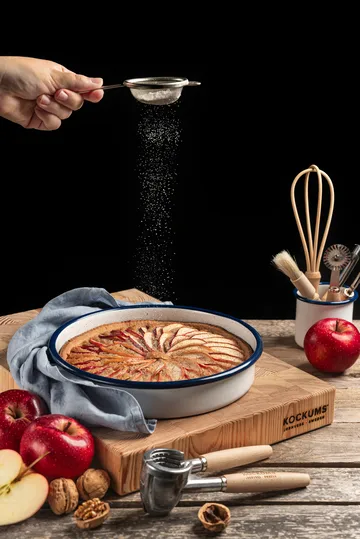 Kockums φόρμα φούρνου - Kockums λευκό-μπλε, στρογγυλό, Ø28 εκ. - Kockums Jernverk