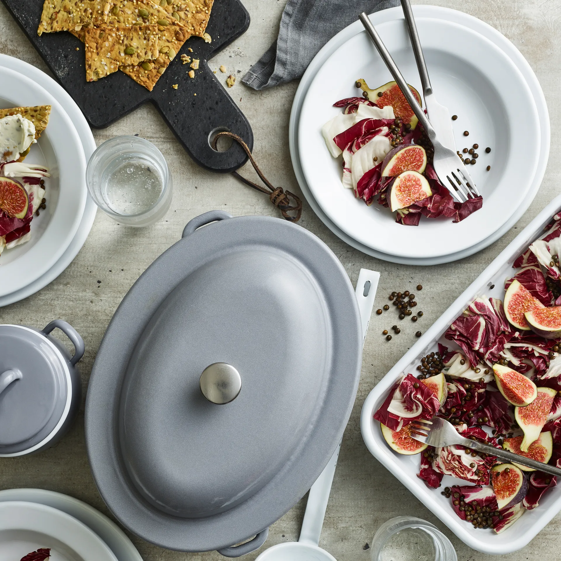 Kockums Paket βαθύ πιάτο Ø 22 cm συσκευασία με 4 τεμ., γκρι του σεφ Kockums Jernverk