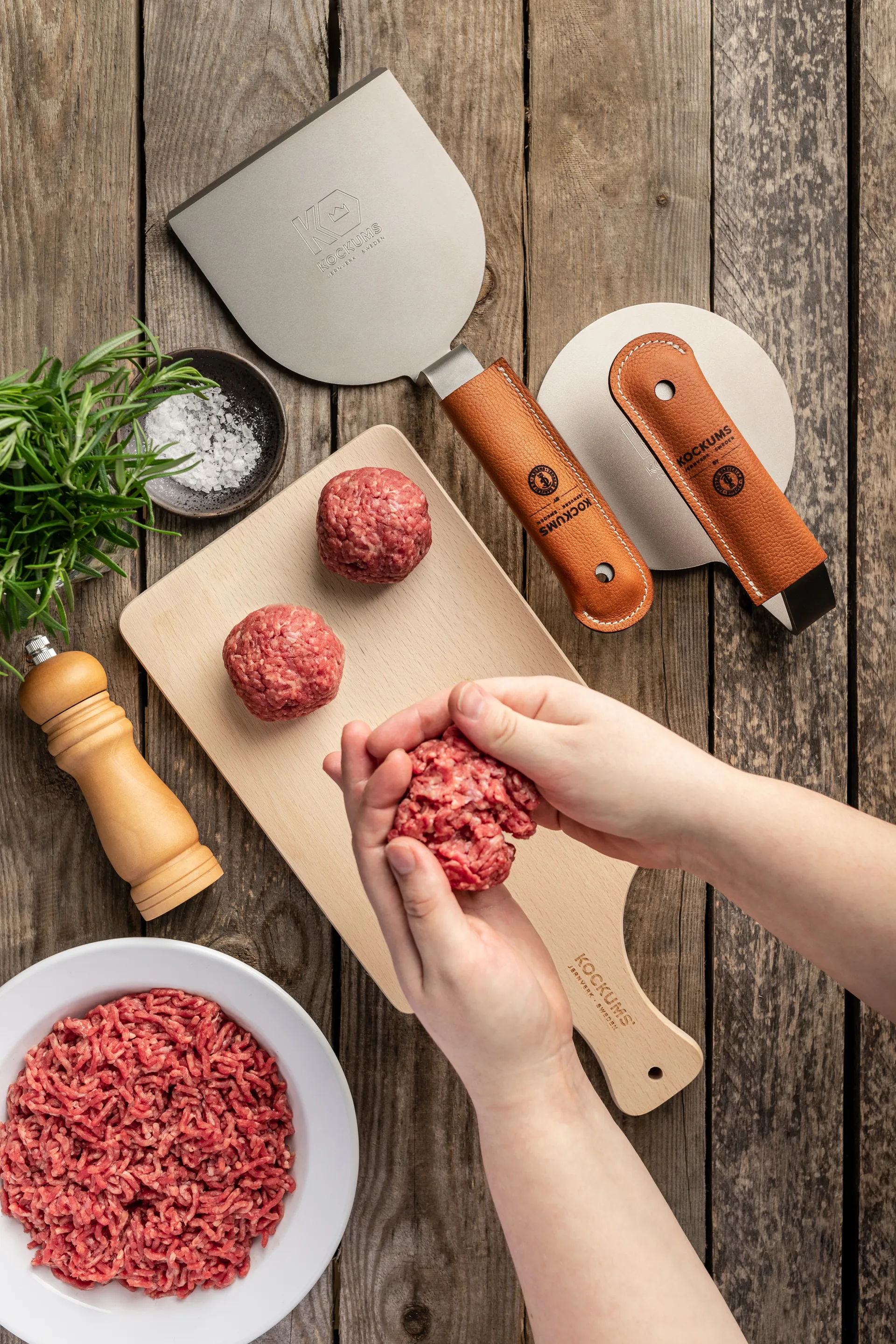 Πιεστήριο smash με σπάτουλα γκριλ, Με νεοπρενικές λαβές Kockums Jernverk