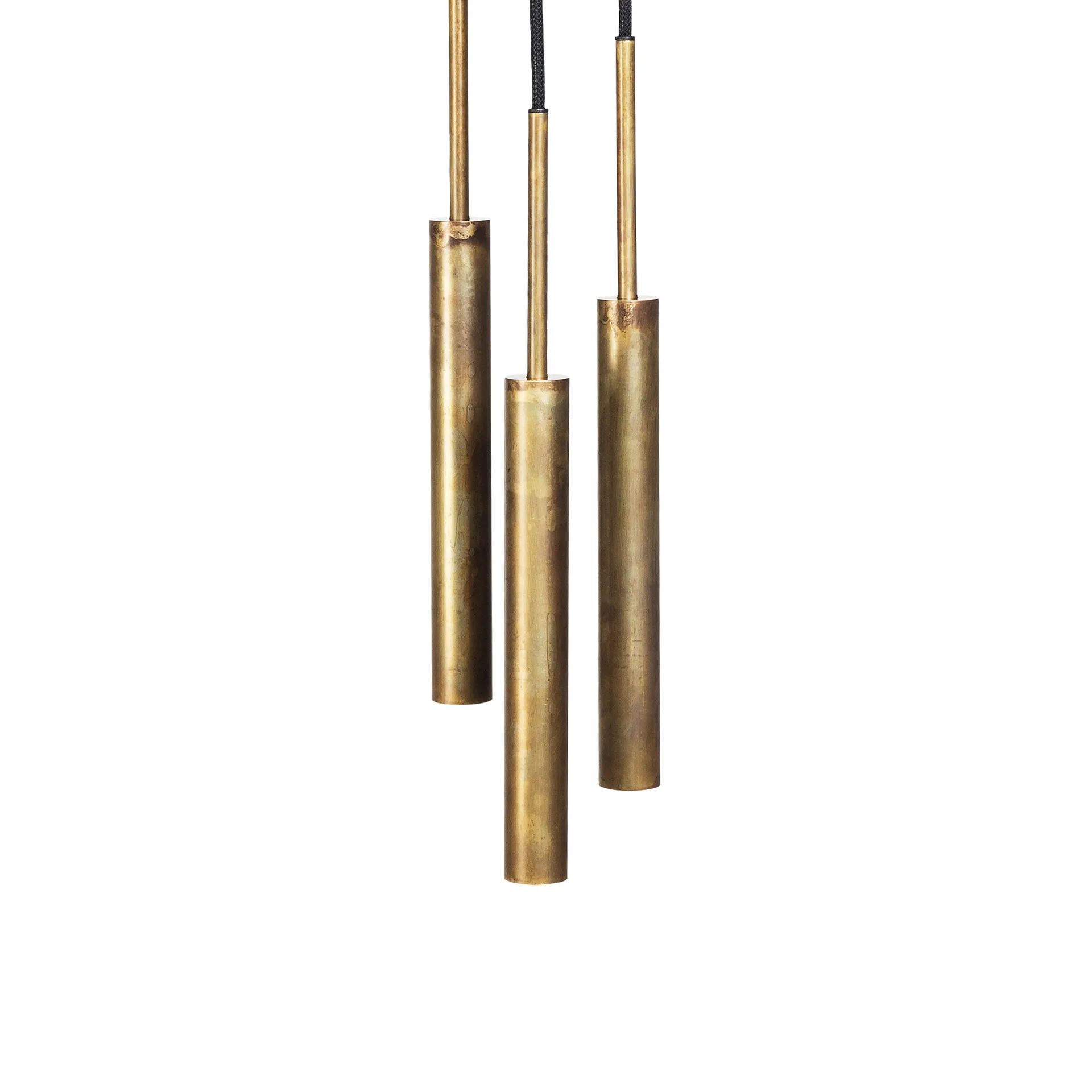 Κρεμαστό φωτιστικό Stav - με τρεις ράβδους και στρογγυλή πλάκα οροφής, Ανοξείδωτος χάλυβας Konsthantverk