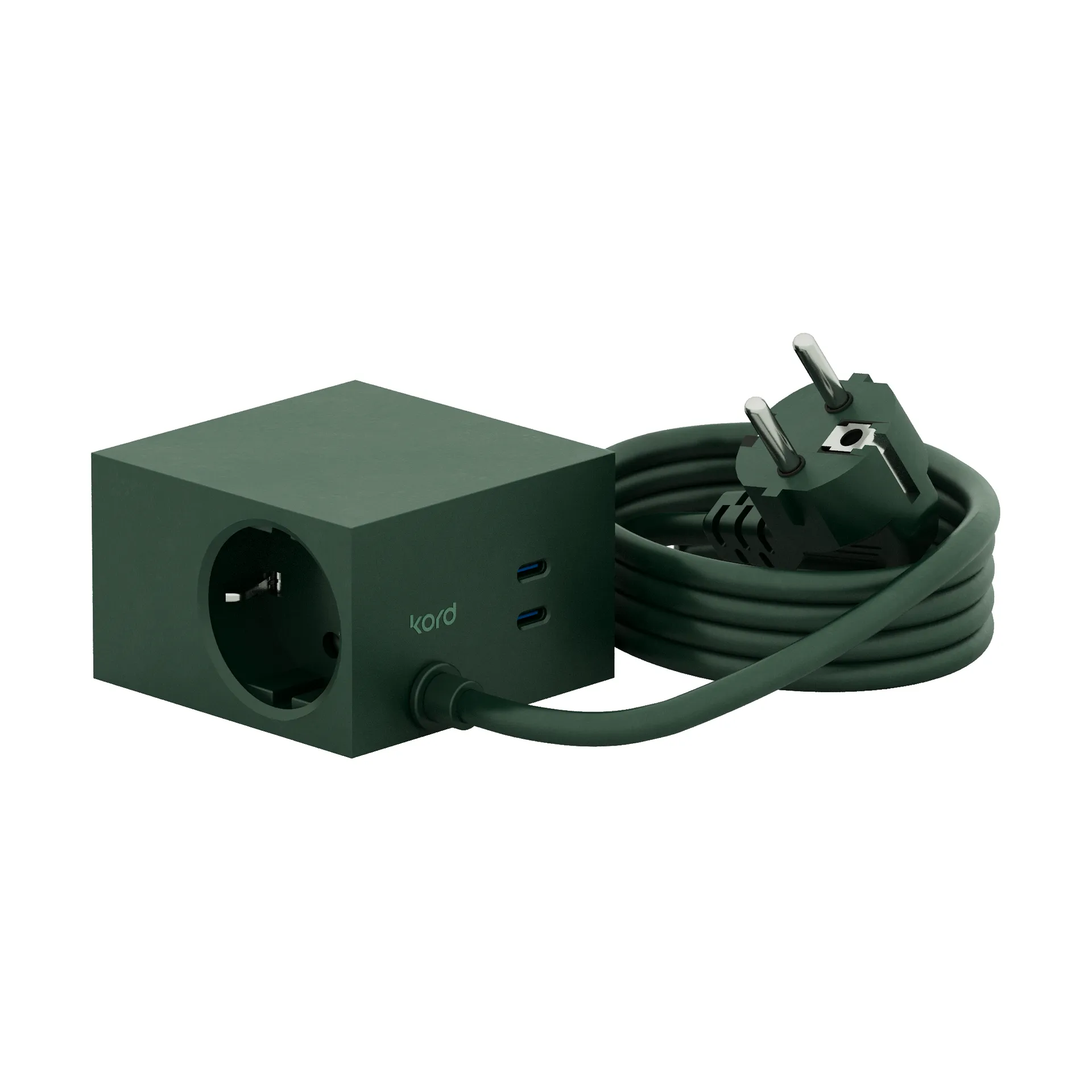 Cuboid+ πολύπριζο USB-C 30W 2 μ, Dark Green Kord