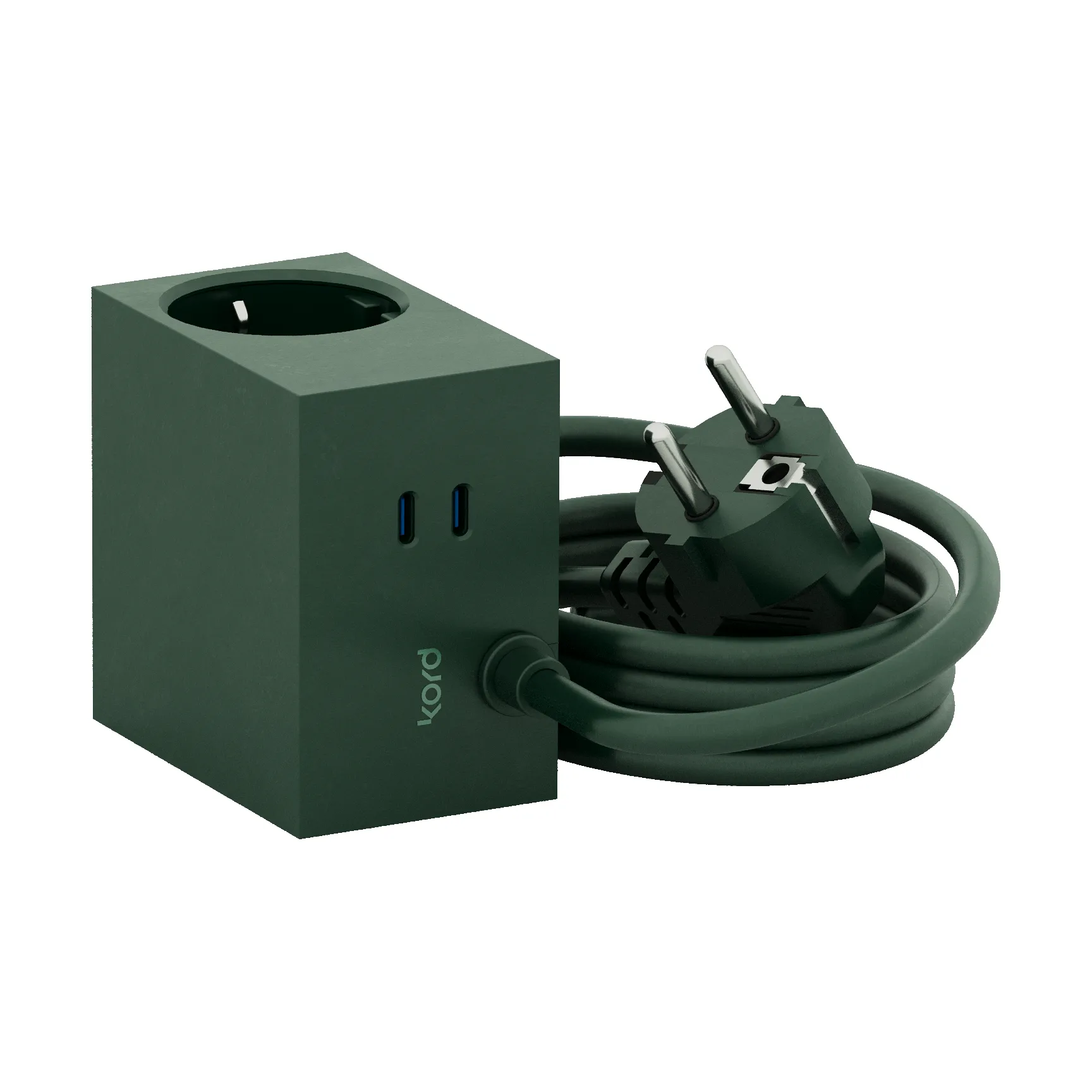 Cuboid+ πολύπριζο USB-C 30W 2 μ, Dark Green Kord