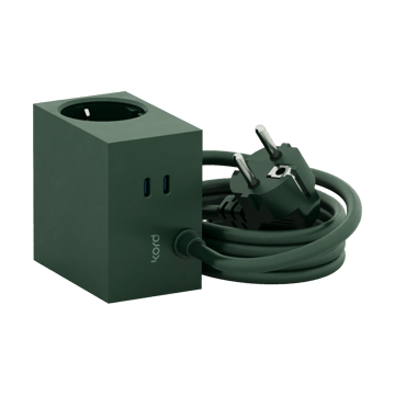 Cuboid+ πολύπριζο USB-C 30W 2 μ - Dark Green - Kord