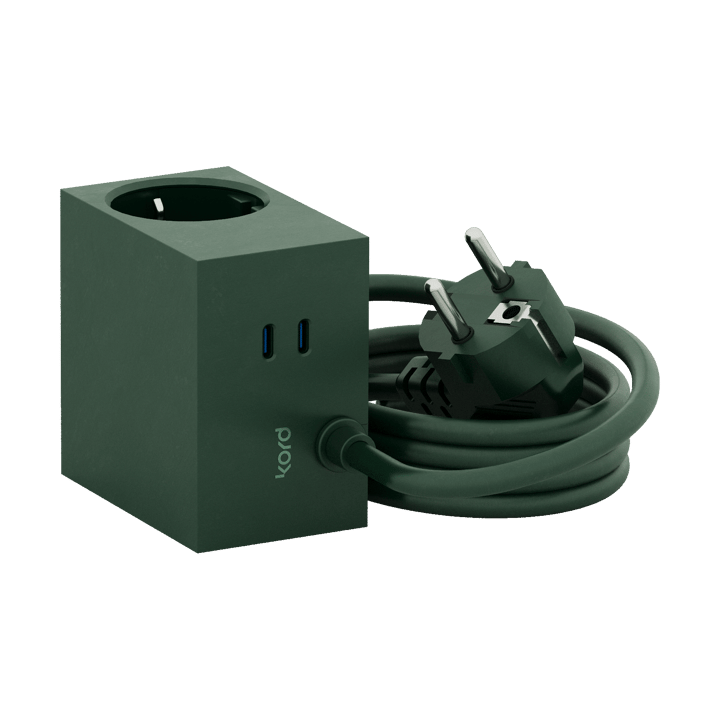 Cuboid+ πολύπριζο USB-C 30W 2 μ, Dark Green Kord