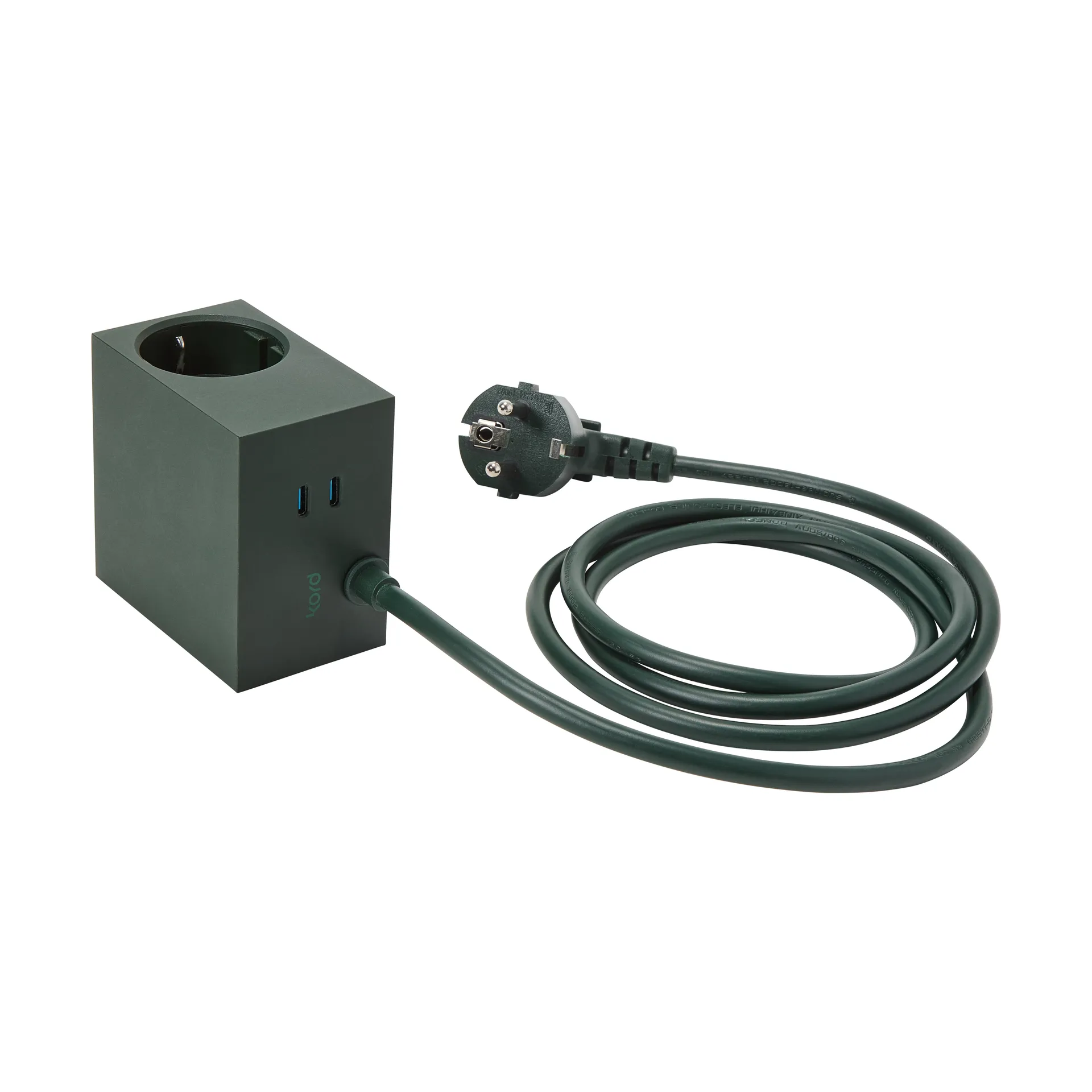 Cuboid+ πολύπριζο USB-C 30W 2 μ, Dark Green Kord