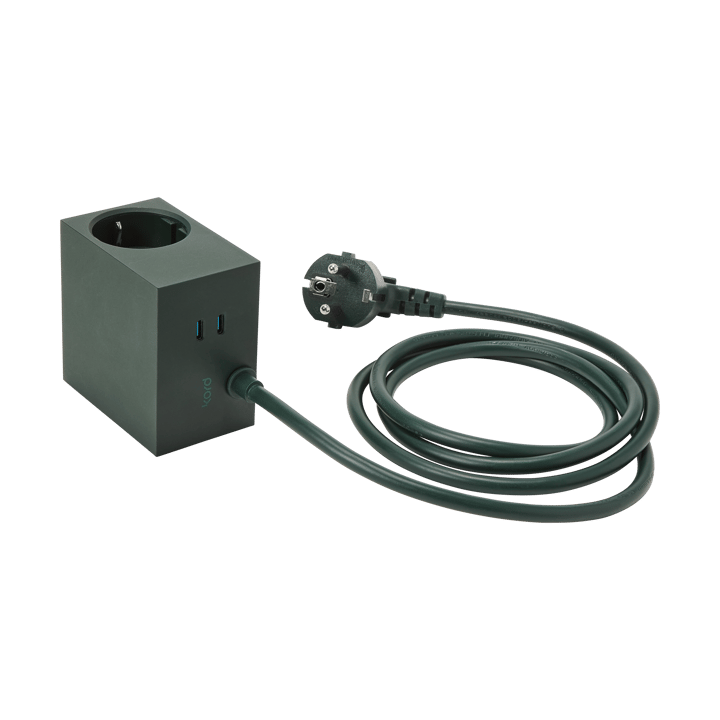 Cuboid+ πολύπριζο USB-C 30W 2 μ, Dark Green Kord