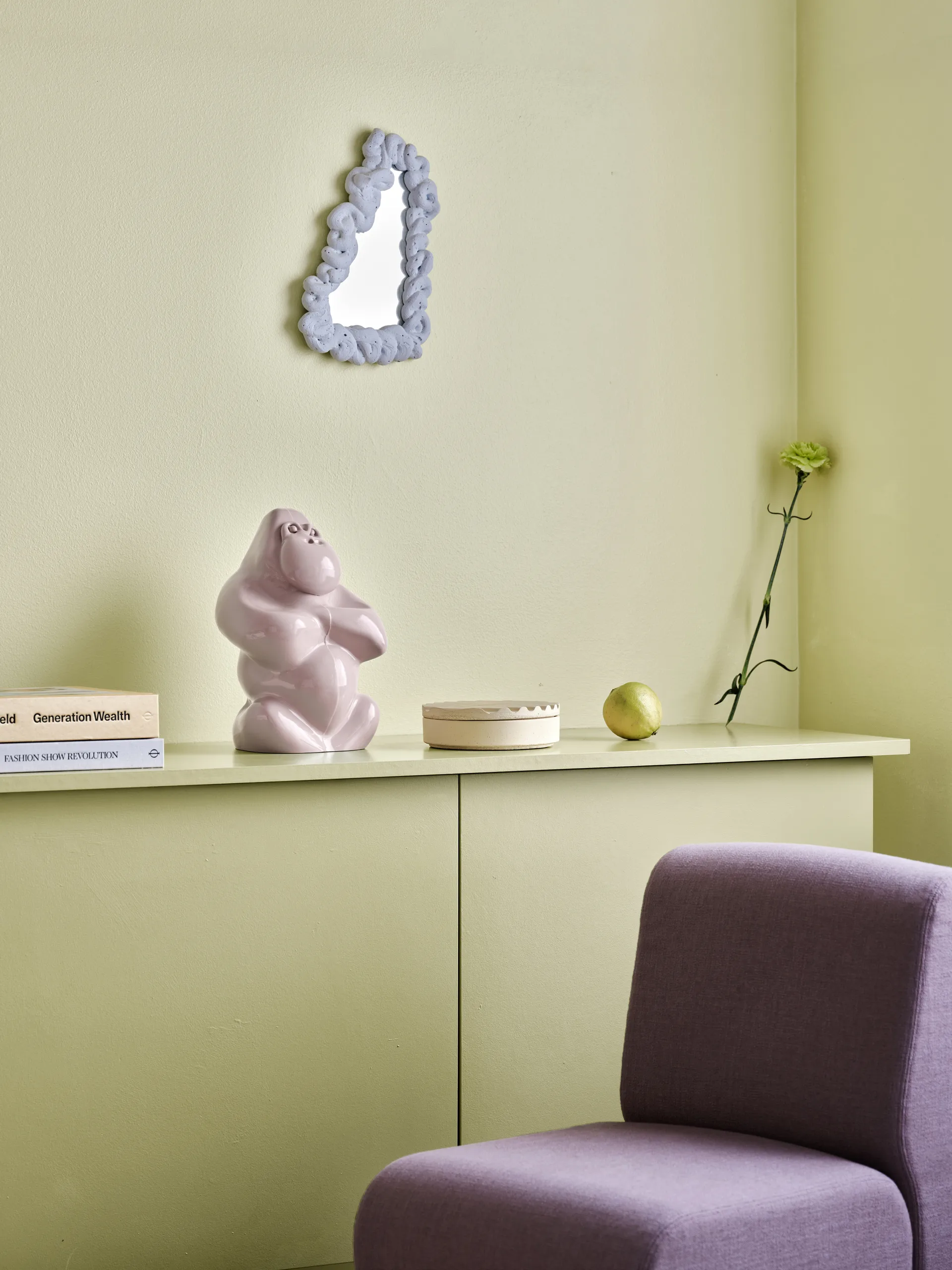 Gabba Gabba Hey γλυπτό 305 mm, ροζ πούδρας Kosta Boda