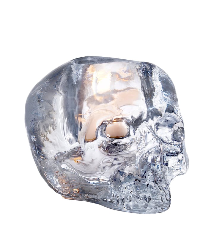 Skull διακοσμητική βάση κεριού 8,5 cm - διαφανές γυαλί - Kosta Boda