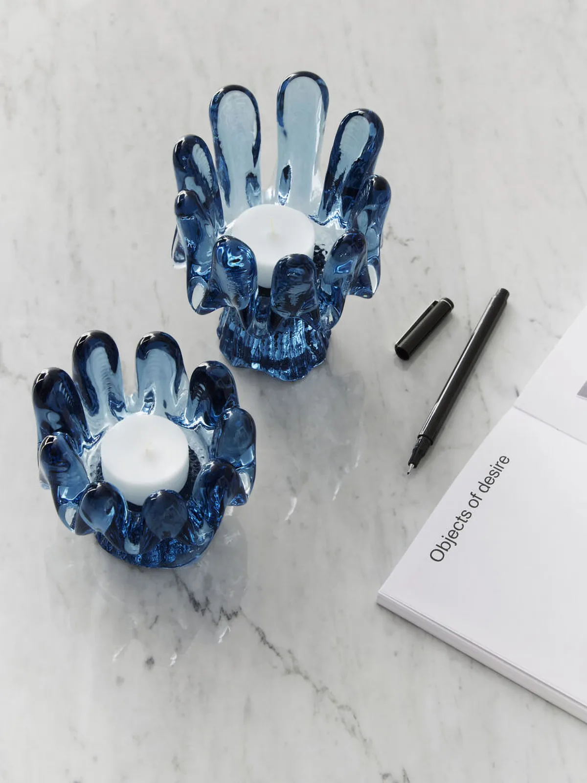 Φανάρι Solros κυκλικό γυαλί 11,5 cm, Μπλε Kosta Boda